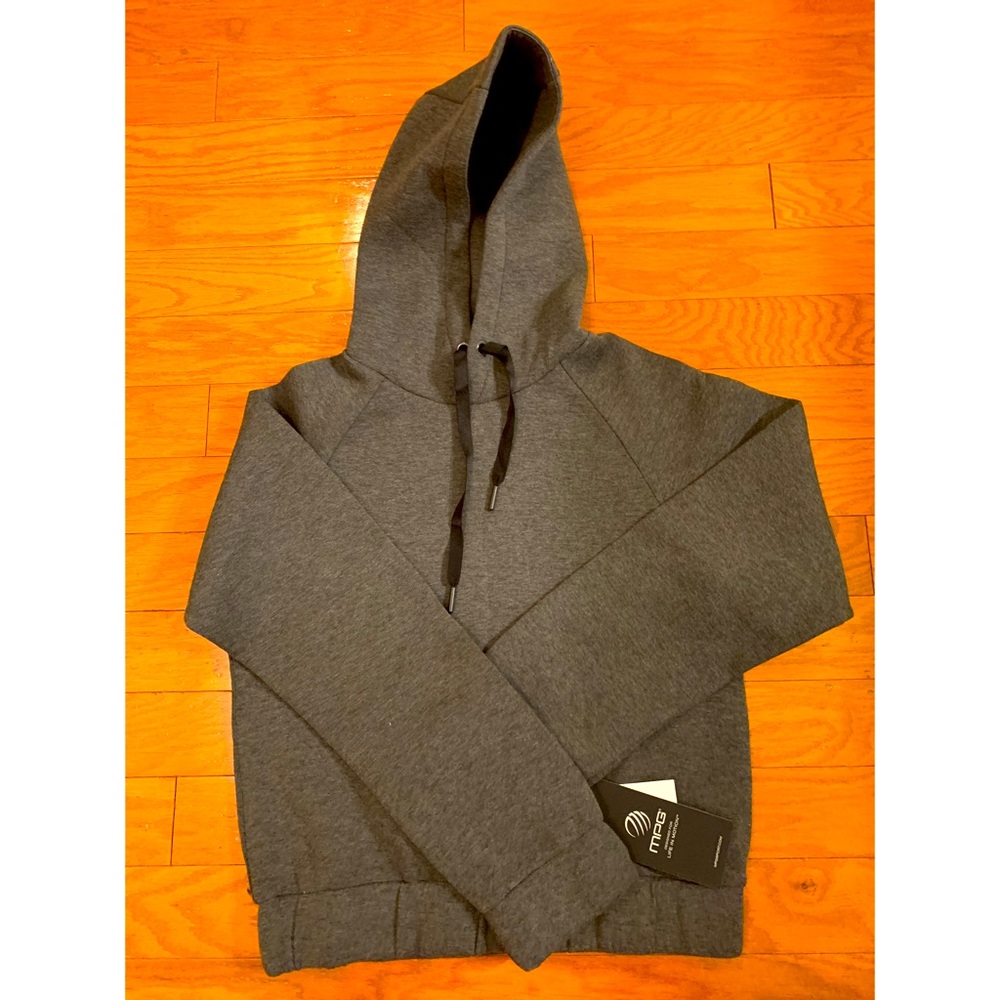 MPG Chamber Engineered Fleece Crop Hoodie - Women. Heather gray. Size medium.